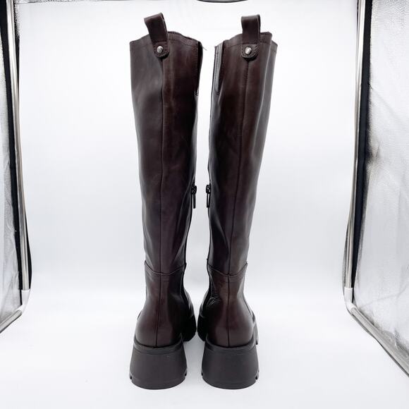 Vince Camuto Women's Nettrio Leather SideZip Over The Knee Boots Brown Size 5.5M - Picture 3 of 13